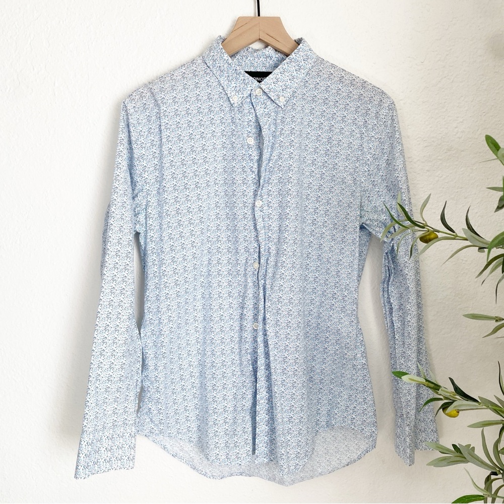 Bonobos Slim Fit Floral Print Button Down Long Sleeve Shirt Medium Short